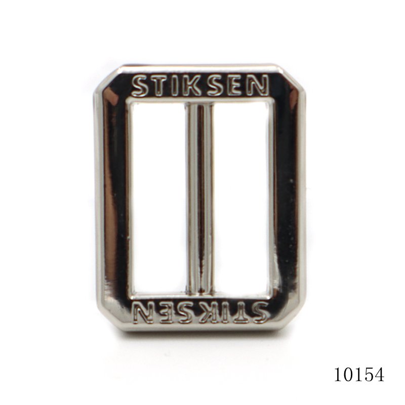 nickel logo custom engraved slider buckle metal adjuster buckle for bag