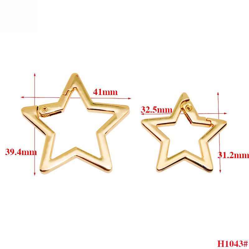 Design Star spring ring clasp Ladies Handbag Hardware snap hook Keychain Connection Buckle Durable Spring opening ring Buckles
