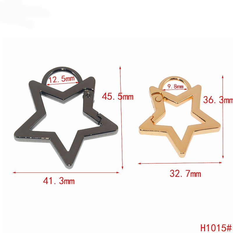 Design Star spring ring clasp Ladies Handbag Hardware snap hook Keychain Connection Buckle Durable Spring opening ring Buckles