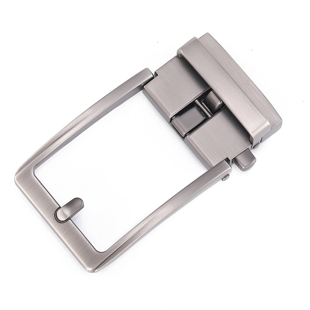 Men's Cow Hide Leather Belt with Adjustable Automatic Buckle Alloy Fake Pin Buckle Comfortable Fashionable Burst Design Pattern