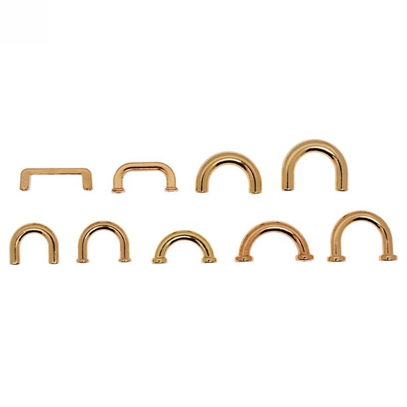 Rose Gold Silver Metal Strap Connector Hanger Webbing handbag hardware Arch Bridge D Ring Hook Buckle