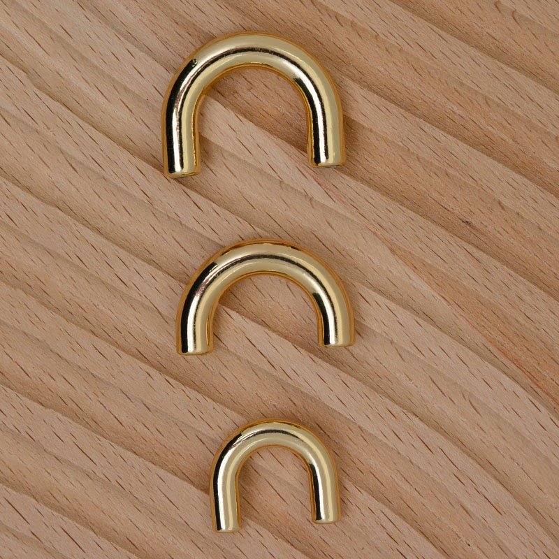 Rose Gold Silver Metal Strap Connector Hanger Webbing handbag hardware Arch Bridge D Ring Hook Buckle