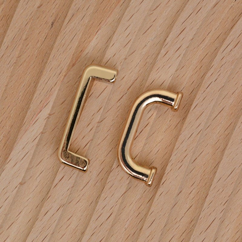Rose Gold Silver Metal Strap Connector Hanger Webbing handbag hardware Arch Bridge D Ring Hook Buckle