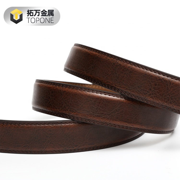 Luxury Men's Leather Belt Automatic Buckle Strap Ratchet Waistband Gift Jeans Business Leather Belt