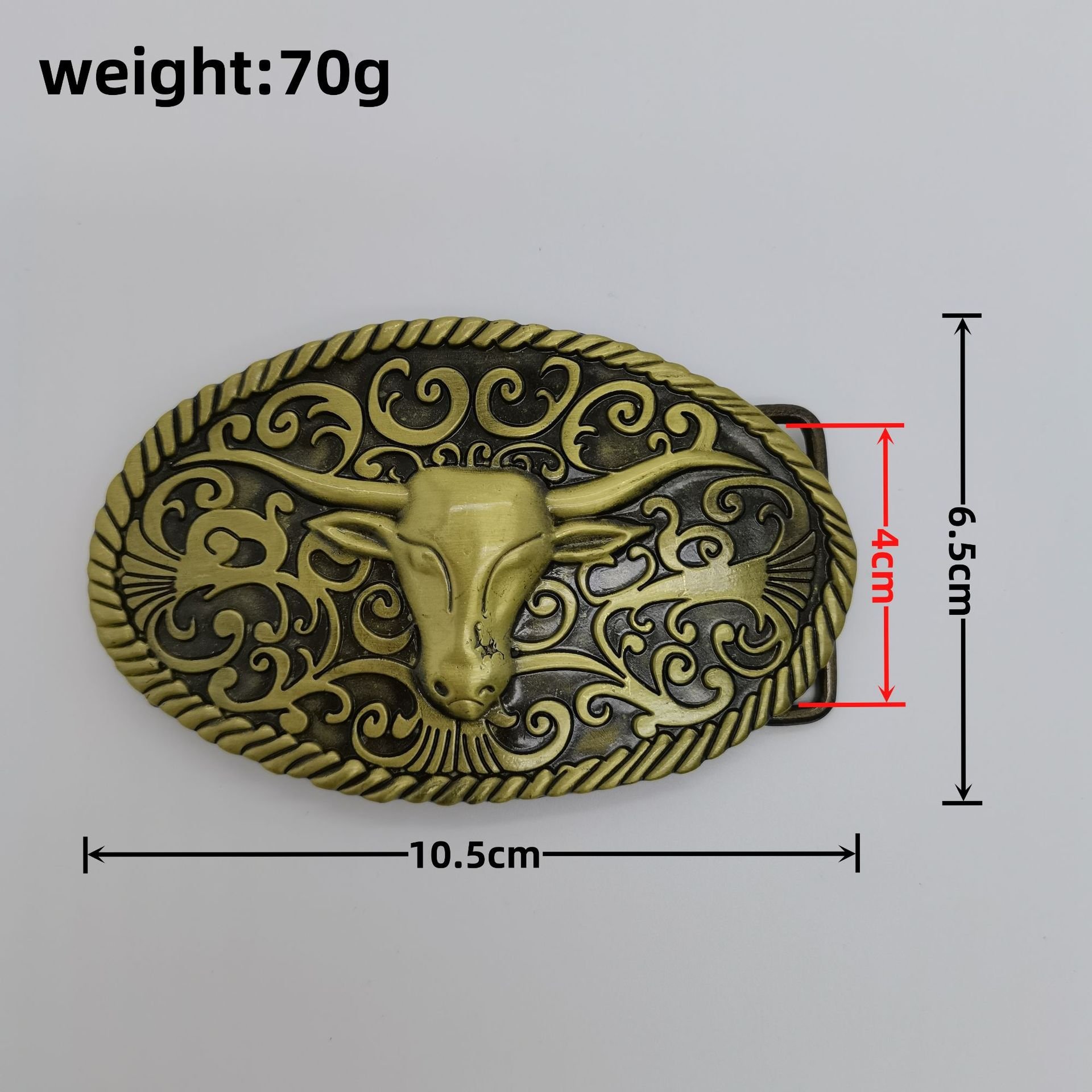 Customized Zinc Alloy 3D Bull Head Western Name Plate Belt Buckle American Animal Cowboy Alloys Bullhead Belt Buckle