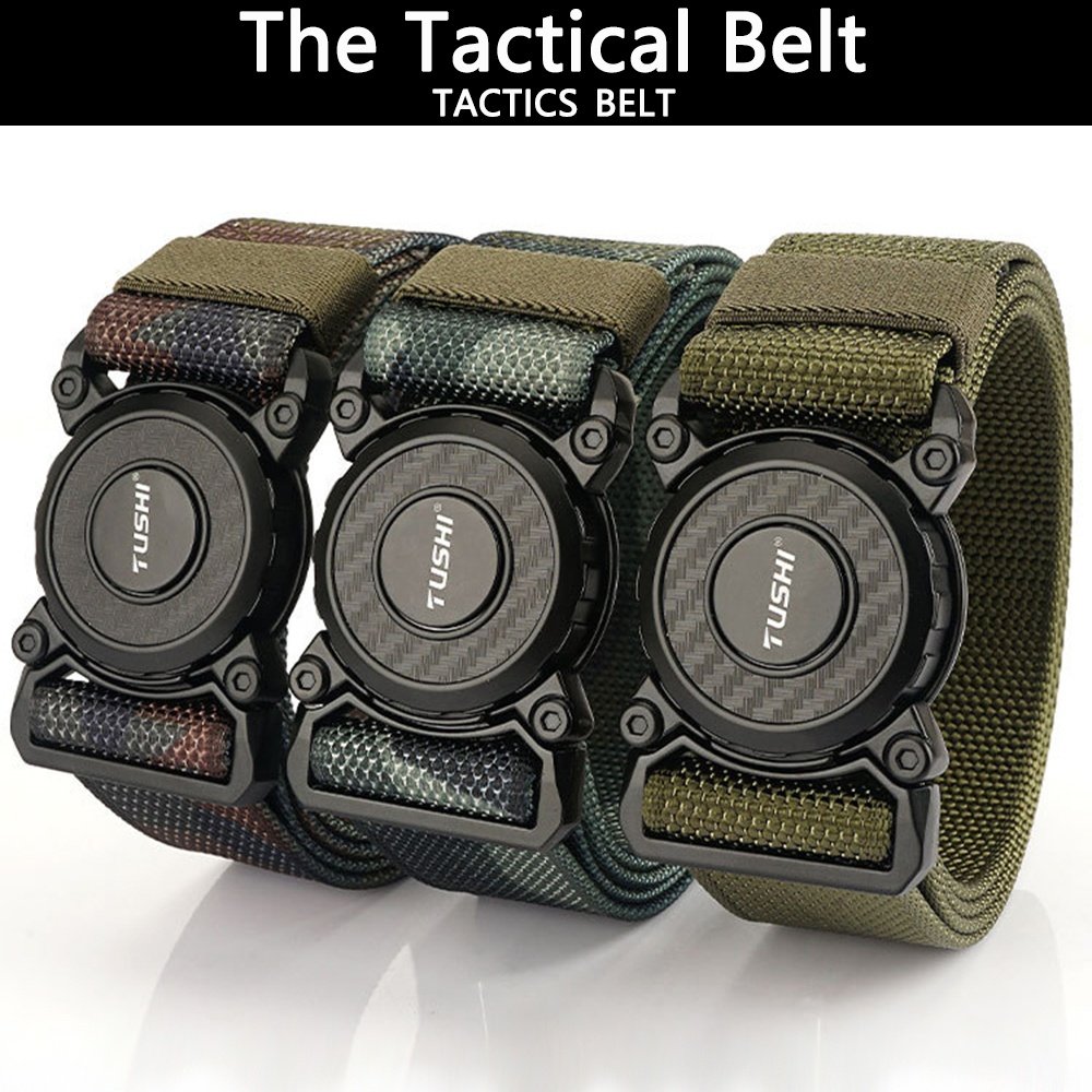 TUSHI Wholesale Quick Release Buckle Metal Buckle Combat Waist Men Elapid Nylon Belt Canvas Fabric Tactical Belt Custom Factory