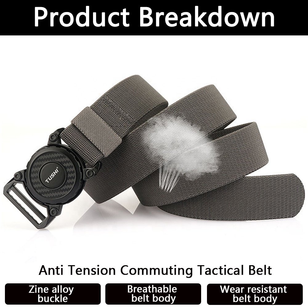 TUSHI Wholesale Quick Release Buckle Metal Buckle Combat Waist Men Elapid Nylon Belt Canvas Fabric Tactical Belt Custom Factory