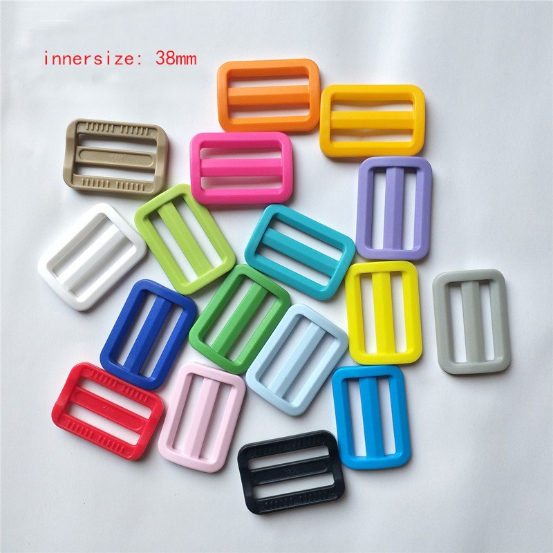 wholesale 25 32 38mm Colorful Adjustable Plastic slider tri-glide adjust buckles Bag Strap Connection Release Buckle