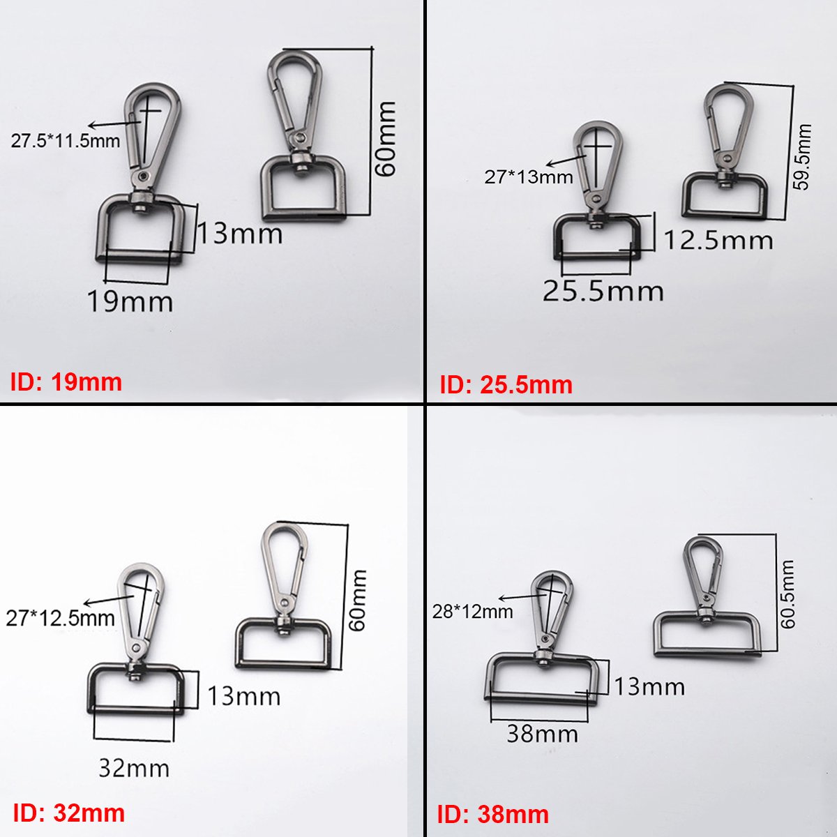 CLOXY Alloy Bag Buckle Keychain Carabiner Swivel Lobster Trigger Clasp Bag Strap Hook Buckle Bag Parts Accessories Snap Hook