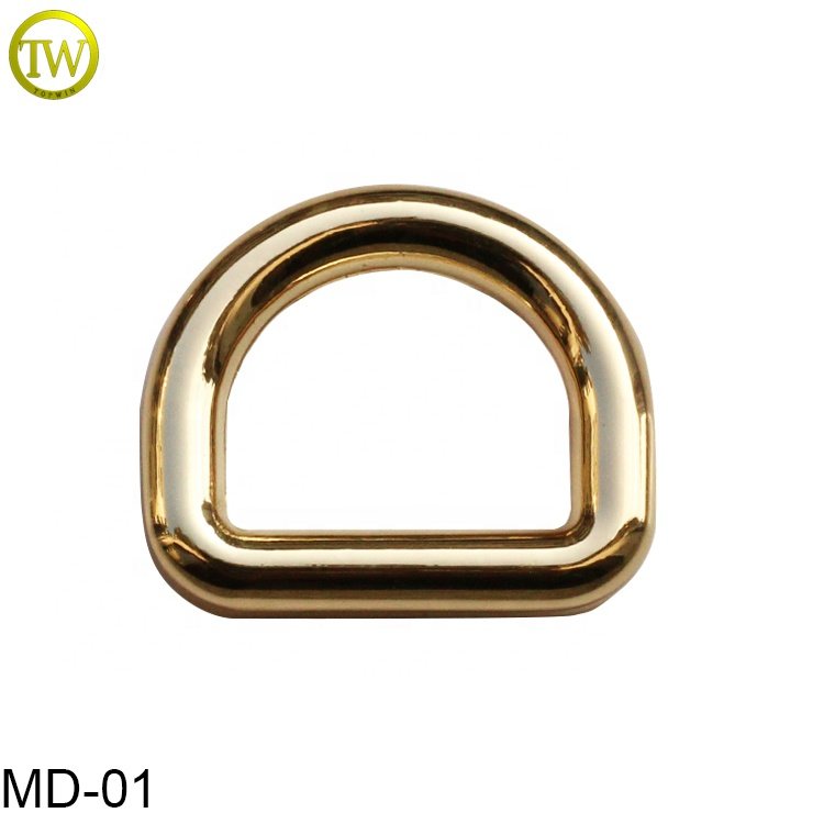 Good quality bag flat metal d ring black nickle belt ring buckle for bag