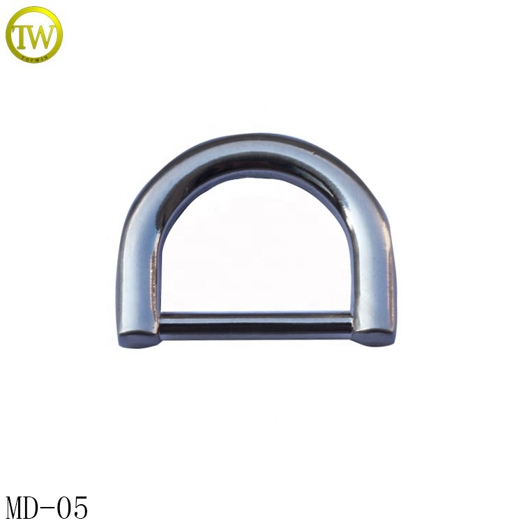 Good quality bag flat metal d ring black nickle belt ring buckle for bag