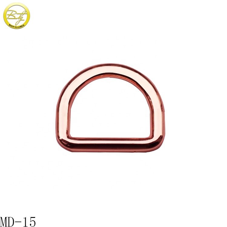 Good quality bag flat metal d ring black nickle belt ring buckle for bag