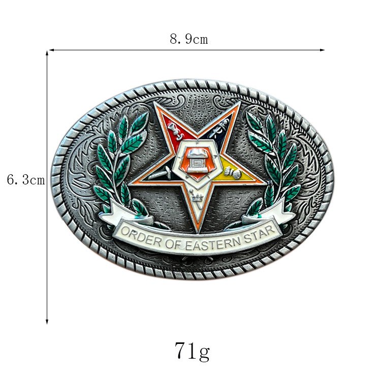 Stock zinc alloy five star belt buckle western style Europe and America hot selling plate western buckle for men