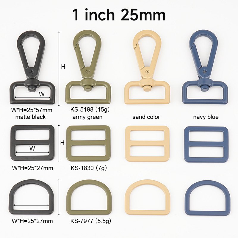 Bag Hardware 20 25mm 38mm D Ring Tri-Glides Slide Buckles 4/5" 1" Swivel Snap Hook for Bag Making Buckles DIY Accessories Craft