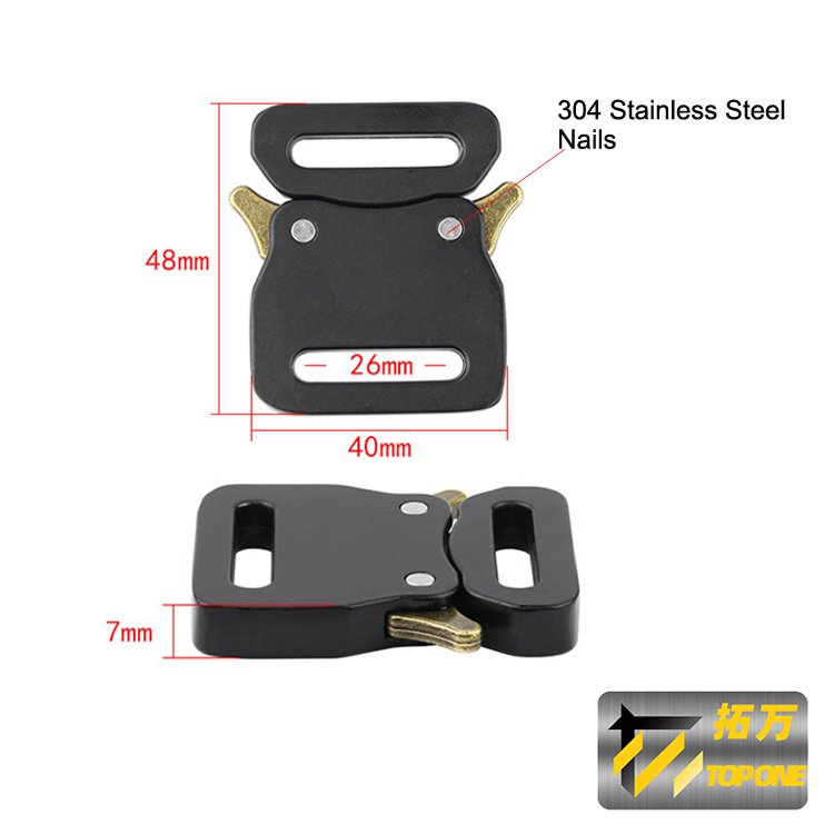 Size 25mm Metal Quick Release Buckles For Webbing Belt Tactical Trigger Buckle Black Custom Logo