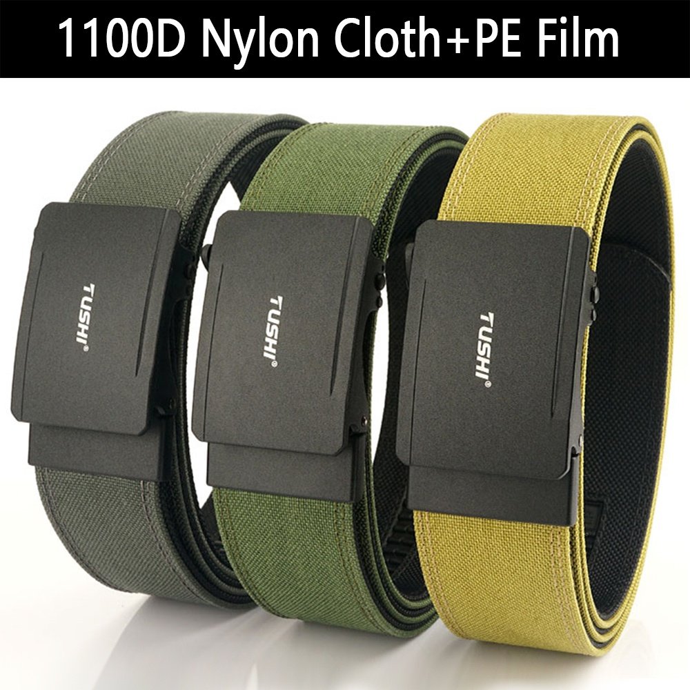 TUSHI Custom Quick Release Buckle Nylon Heavy Duty Utility belt EDC Reinforced Tactical Belt metal Automatic Buckle Belt Factory