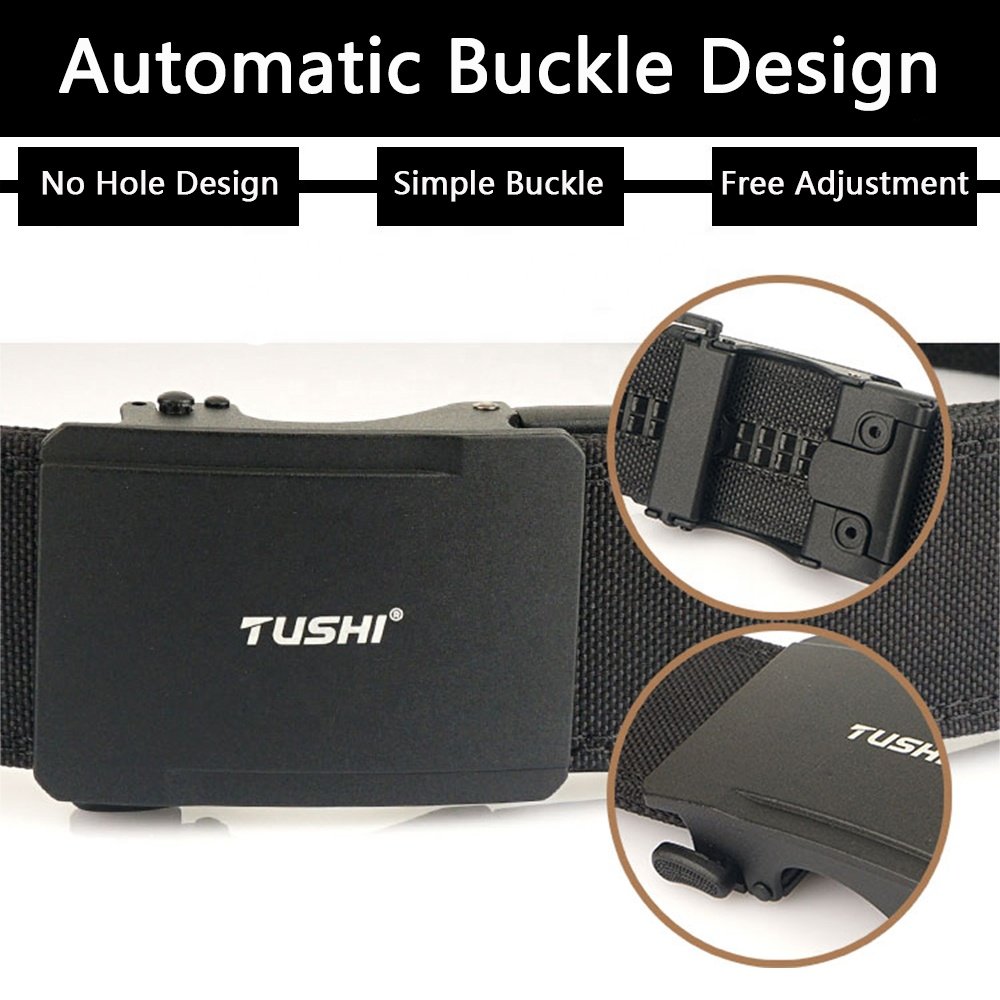 TUSHI Custom Quick Release Buckle Nylon Heavy Duty Utility belt EDC Reinforced Tactical Belt metal Automatic Buckle Belt Factory