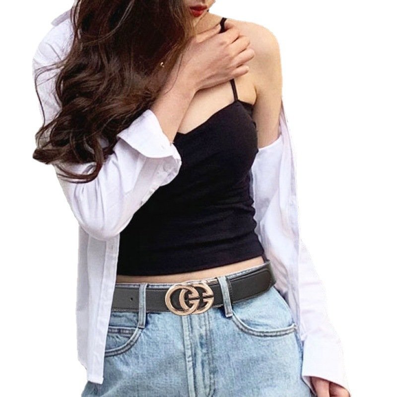 Women's pin buckle belt Jeans Belt pure cowhide versatile embossed belt fashionable and personalized retro waistband