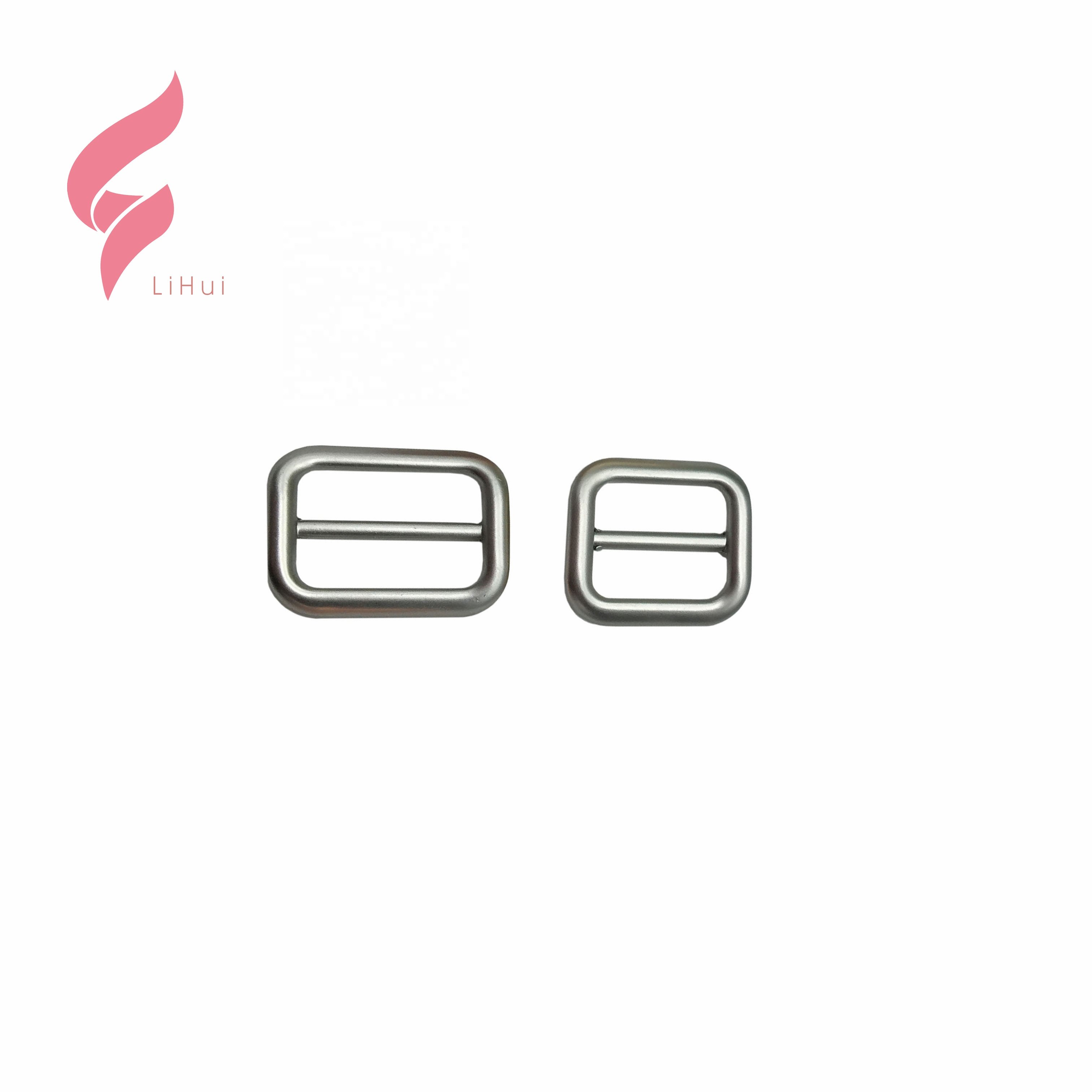 Lihui wholesale custom logo adjustable zinc alloy rainbow rose gold Strap Adjust metal Square Ring Buckle For Bag nylon strap