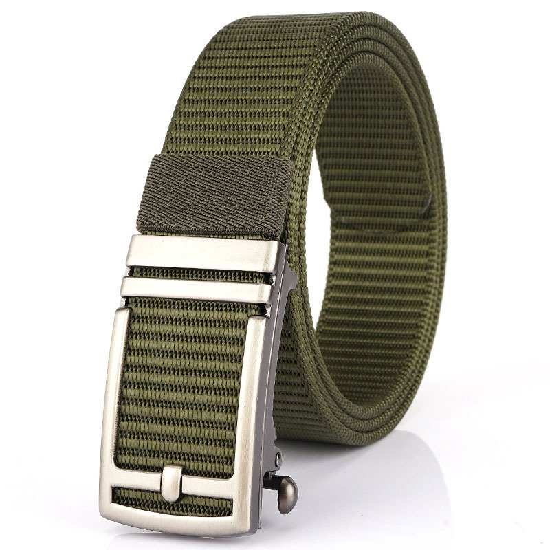 Custom Tactical Thickened Nylon Men's Business Fabric Quick Release Automatic Buckle Canvas Belt Slide Buckle Buckle Head