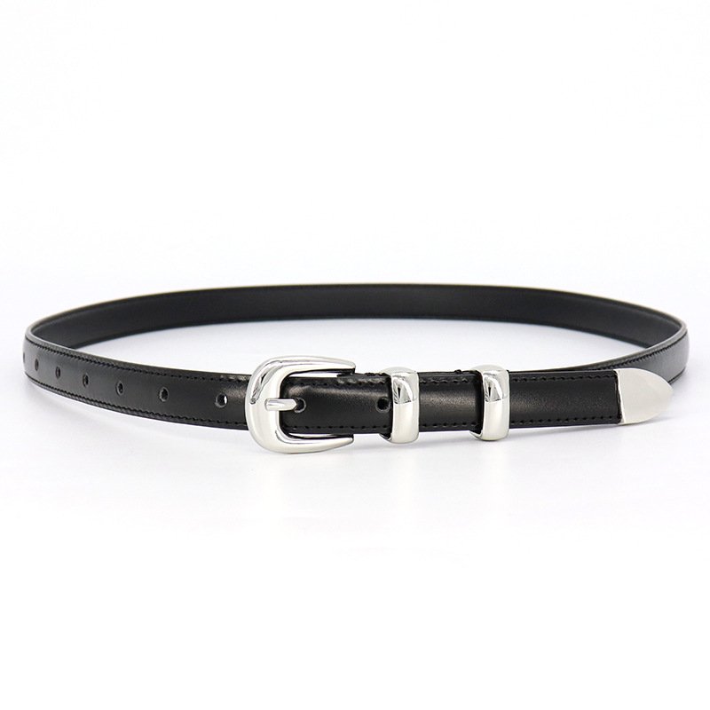 Wholesale luxury designer Thin Waist pu Belt gold alloy double love butterfly smooth buckles women belt