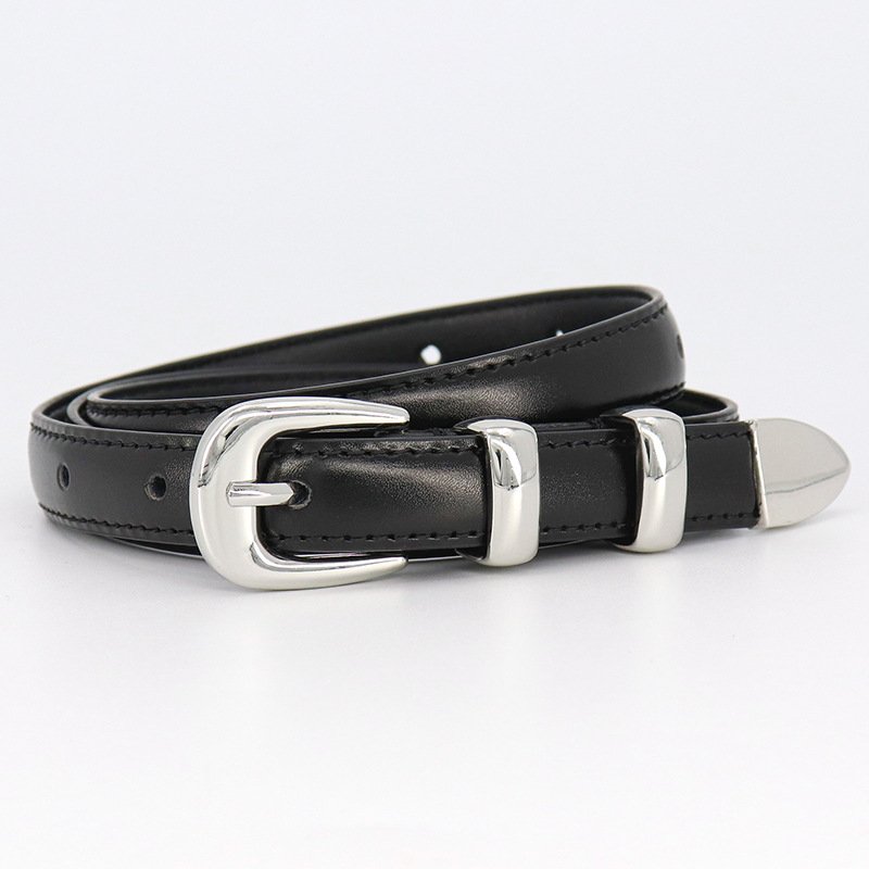Wholesale luxury designer Thin Waist pu Belt gold alloy double love butterfly smooth buckles women belt