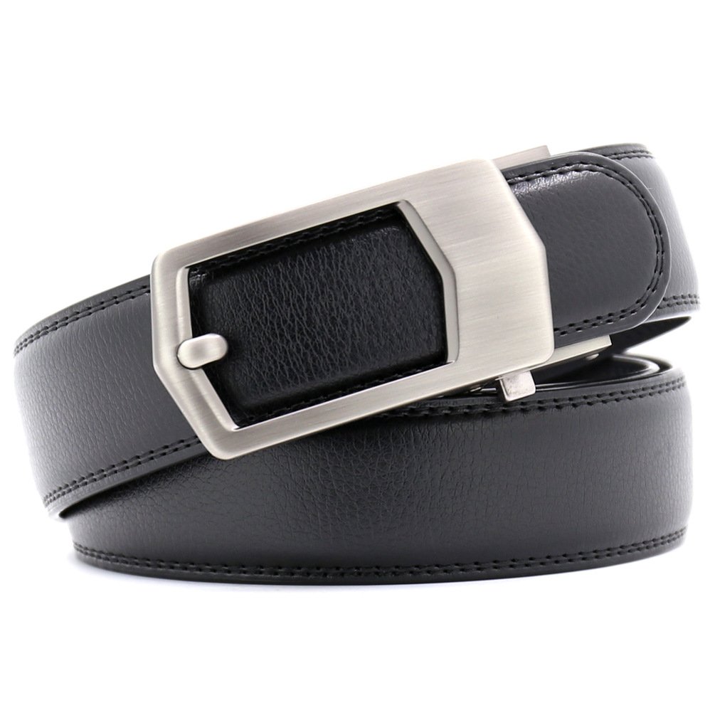 FM latest design men's automatic buckle belt business casual leather cowhide trouser belt custom belt buckles for men