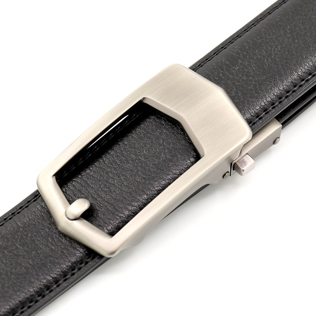 FM latest design men's automatic buckle belt business casual leather cowhide trouser belt custom belt buckles for men