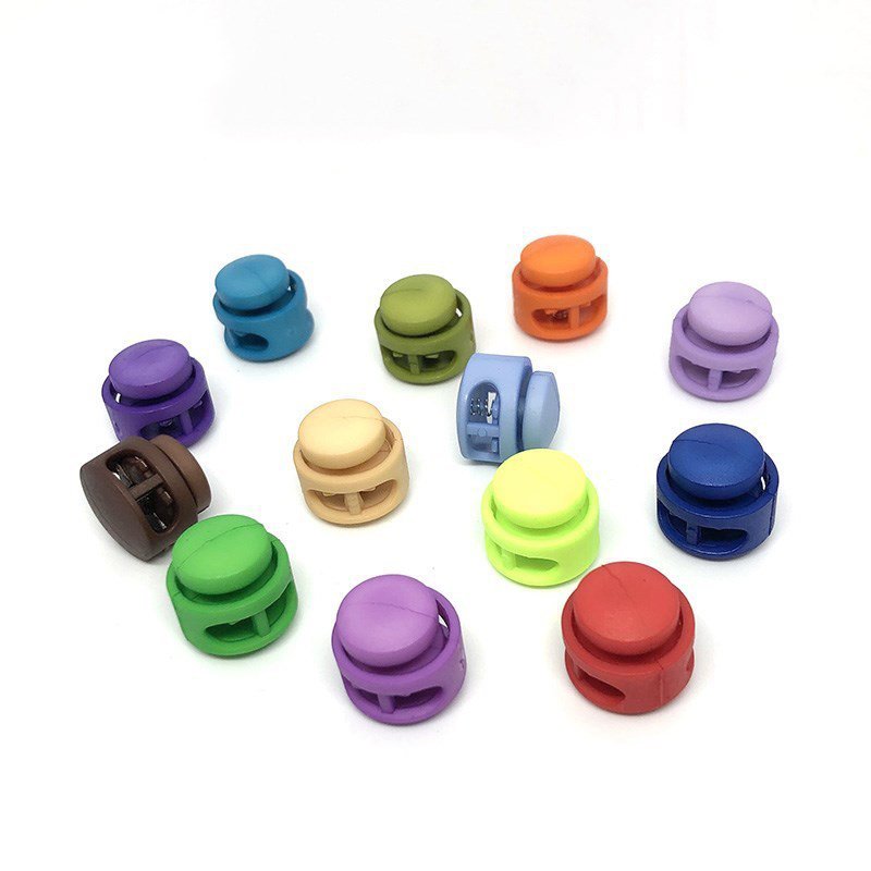14/17 mm Plastic Tightening Buckle Newest Rainbow Metal Spring Cord Lock Stopper Adjustable Drawstring Buckle Elastic Toggle