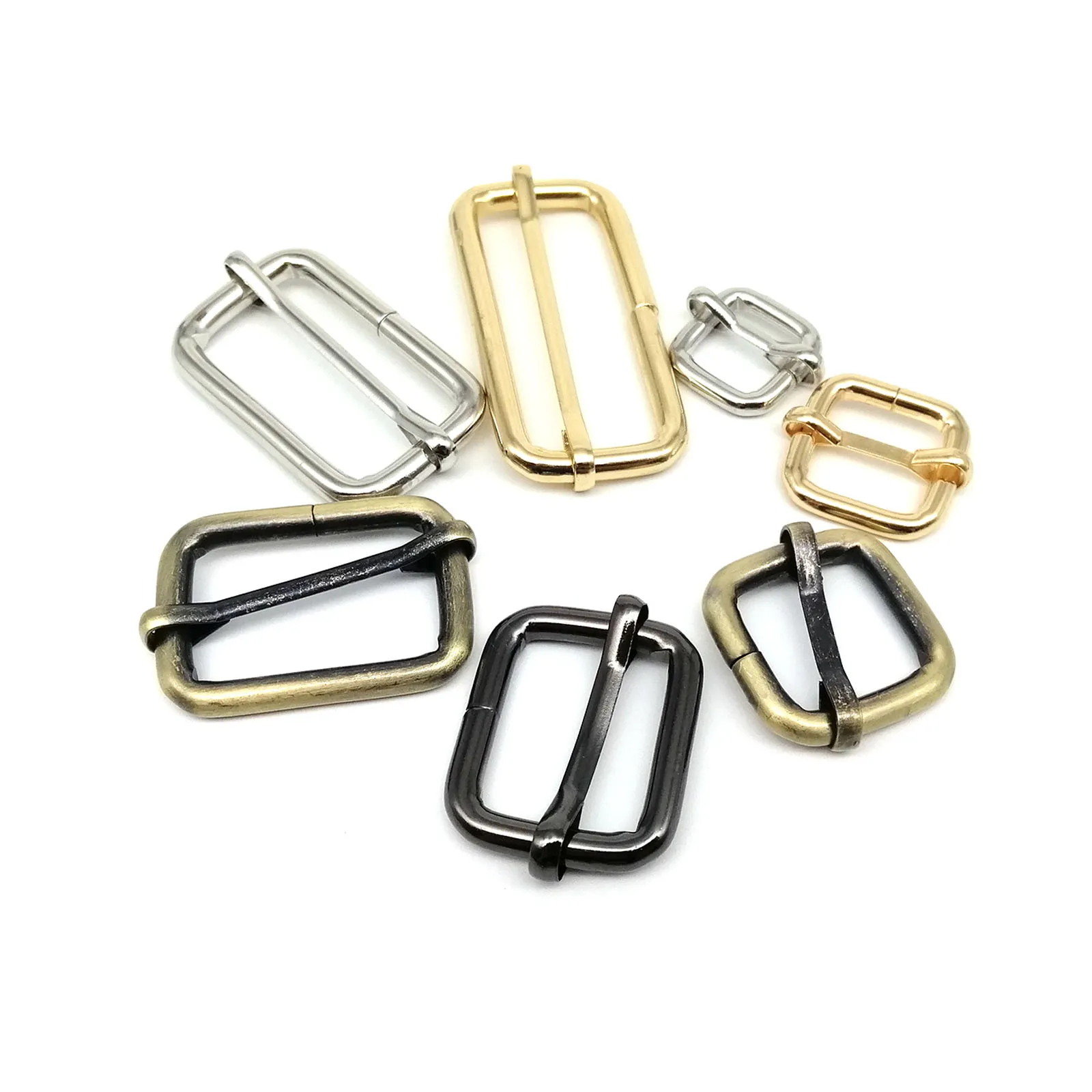RW 13-50mm Adjuster Slide Buckle Bags Hardware Accessories Square Rectangle Tri-glide Adjust Roller Pin Buckle for Garment