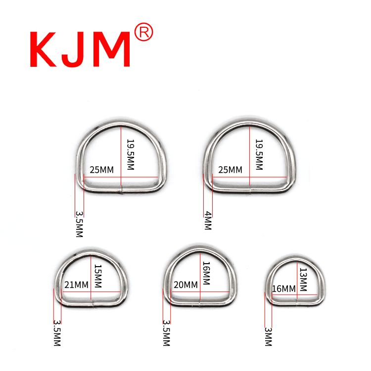 Bag Hardware 1 Inch Nylon Webbing Iron D Black Metal D Ring for Handbag Accessories