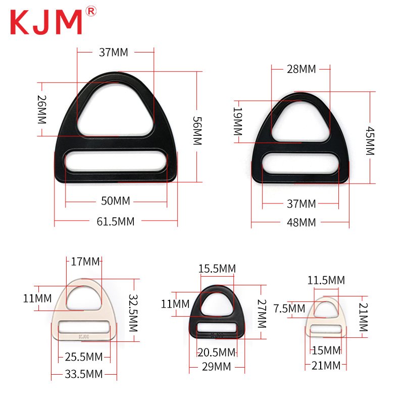 KJM Zinc Alloy Flat Metal D Ring Buckle for Bag Pet Collar