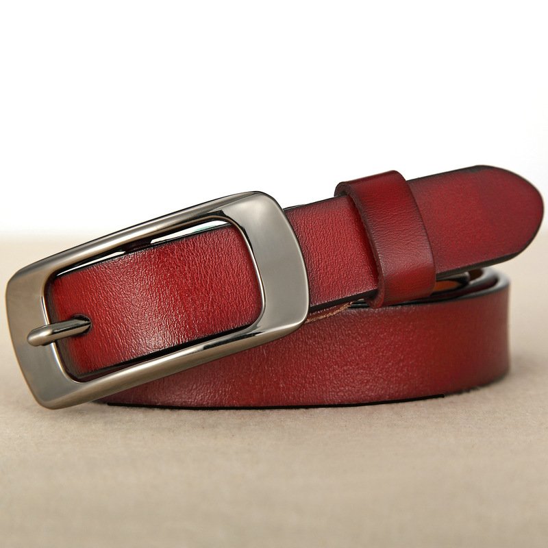 Women's pin buckle belt high quality cowhide versatile belt fashionable and personalized retro waistband