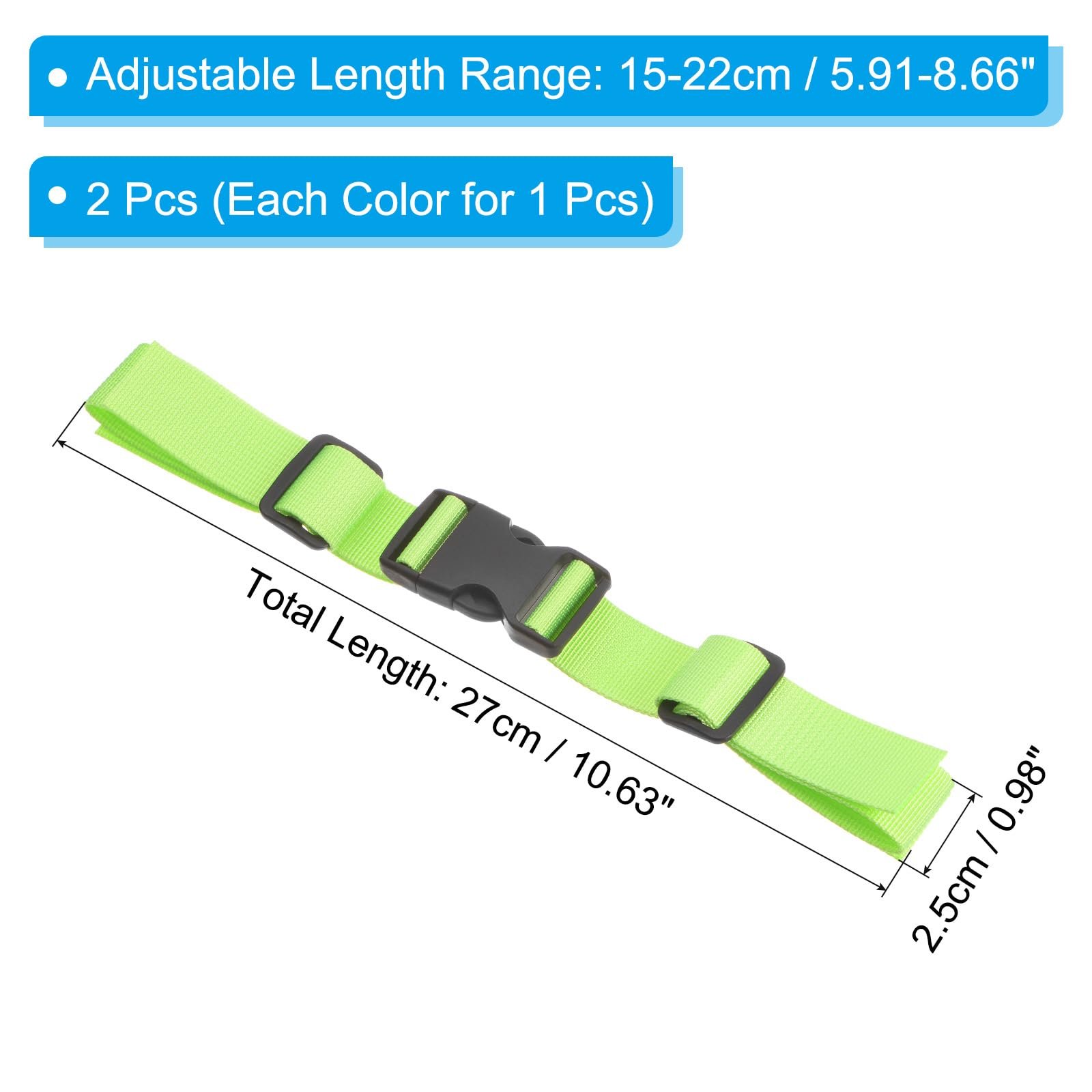 Backpack Chest Strap Set 2 Pack Polyester Webbing Adjustable Replacement Strap with Quick-Release Buckle for Bag Outdoor