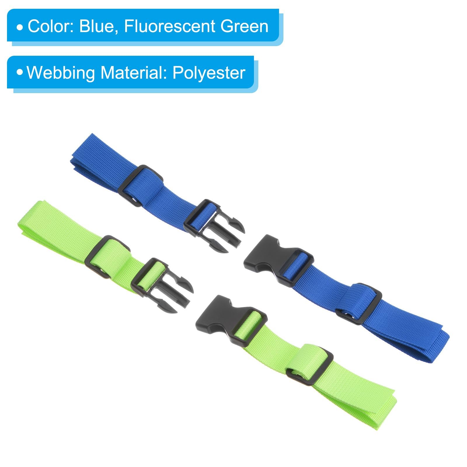 Backpack Chest Strap Set 2 Pack Polyester Webbing Adjustable Replacement Strap with Quick-Release Buckle for Bag Outdoor