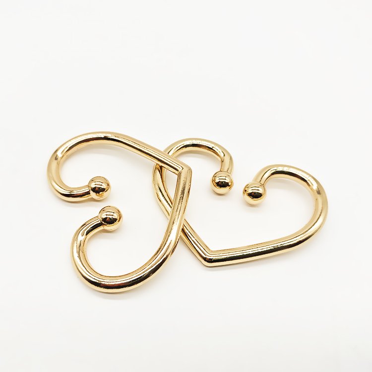 Factory Customized Metal Heart Shape Underwear Buckle Swimwear Rings Zinc Alloy Belt Strap Buckle Adjuster Buckle For Bikini