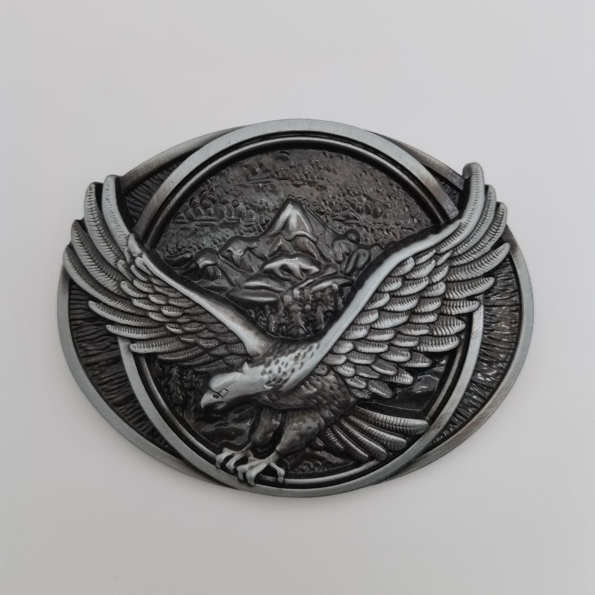 40mm Alloy Metal Belt Buckles American Classic Rocky Mountain Eagle Belt Buckle Silver Color Zinc Men's Cowboy Jeans Accessories