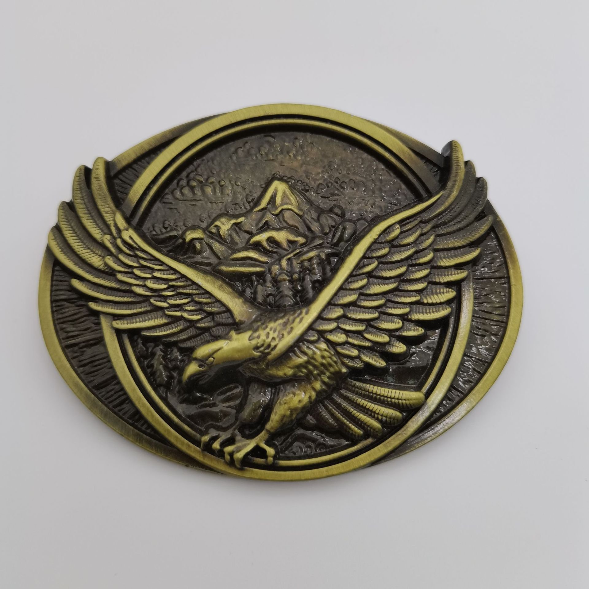 40mm Alloy Metal Belt Buckles American Classic Rocky Mountain Eagle Belt Buckle Silver Color Zinc Men's Cowboy Jeans Accessories