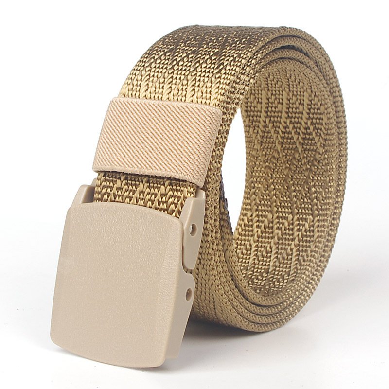 YD97 Outdoor Custom Logo Camouflage Tactical Elastic Waistband POM Buckle Weave Belt Camo Student Jeans Canvas Fabric Belts