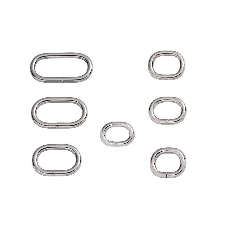 Eco-Friendly Bag Strap Buckle Metal Iron Oval Rings Multi Color Sizes Webbing Loop Bag Adjustable Buckle for Luggage Bag