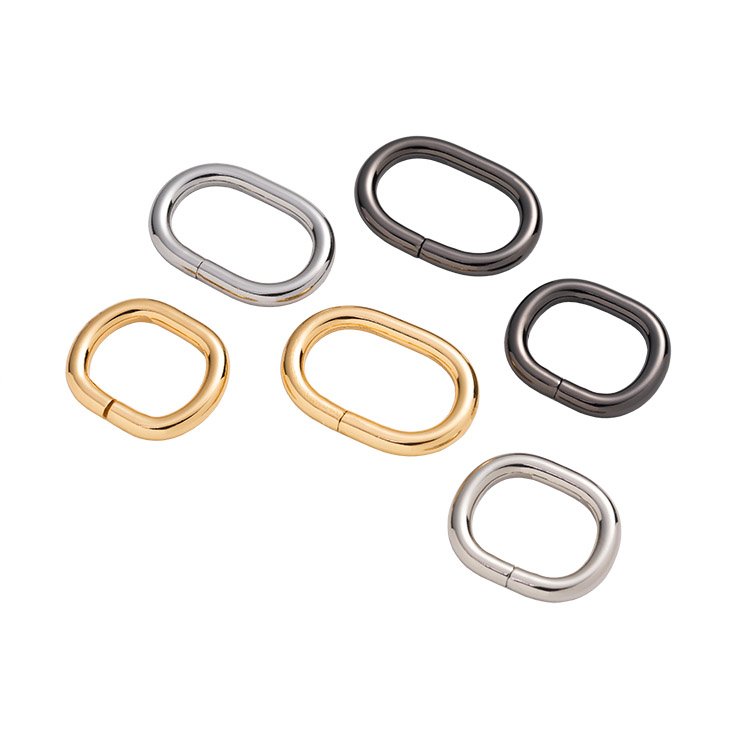 Eco-Friendly Bag Strap Buckle Metal Iron Oval Rings Multi Color Sizes Webbing Loop Bag Adjustable Buckle for Luggage Bag