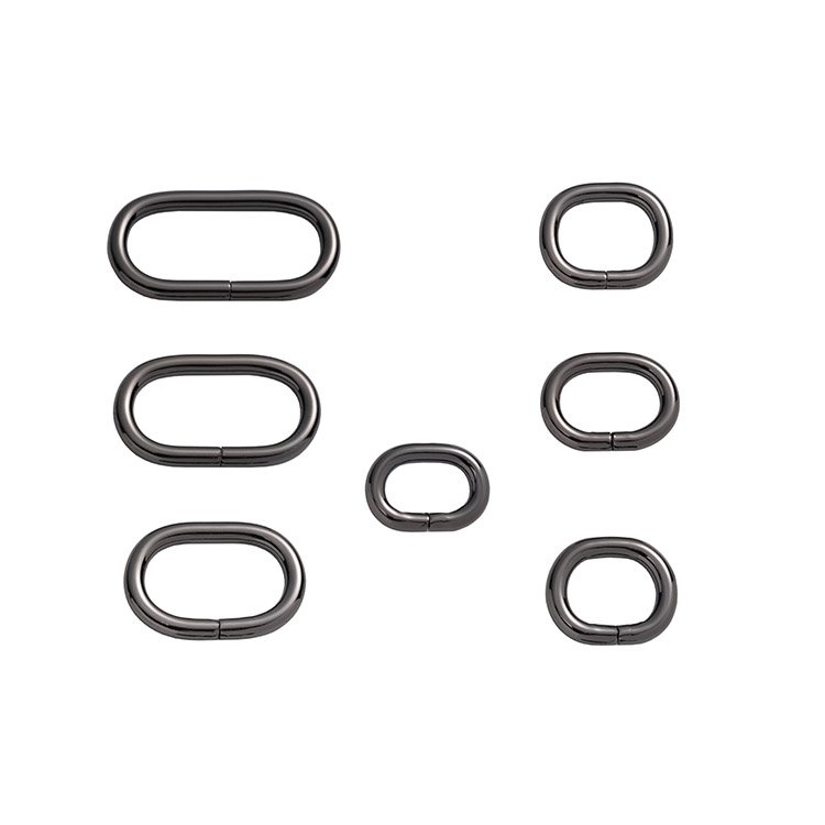 Eco-Friendly Bag Strap Buckle Metal Iron Oval Rings Multi Color Sizes Webbing Loop Bag Adjustable Buckle for Luggage Bag