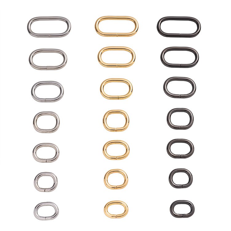 Eco-Friendly Bag Strap Buckle Metal Iron Oval Rings Multi Color Sizes Webbing Loop Bag Adjustable Buckle for Luggage Bag