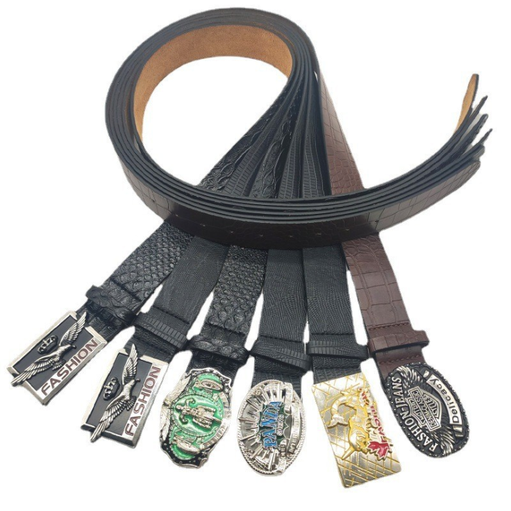 Fashion casual buckle PU belt leather men's simple belt