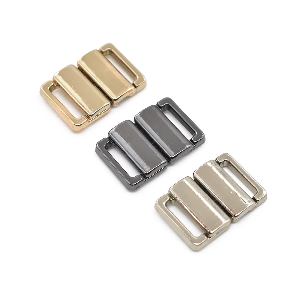 Hot selling Bra Bikini Alloy Swimsuit Fasteners left and right curverd metal buckle For Luxury Swimsuit/Straps Hook/underwear