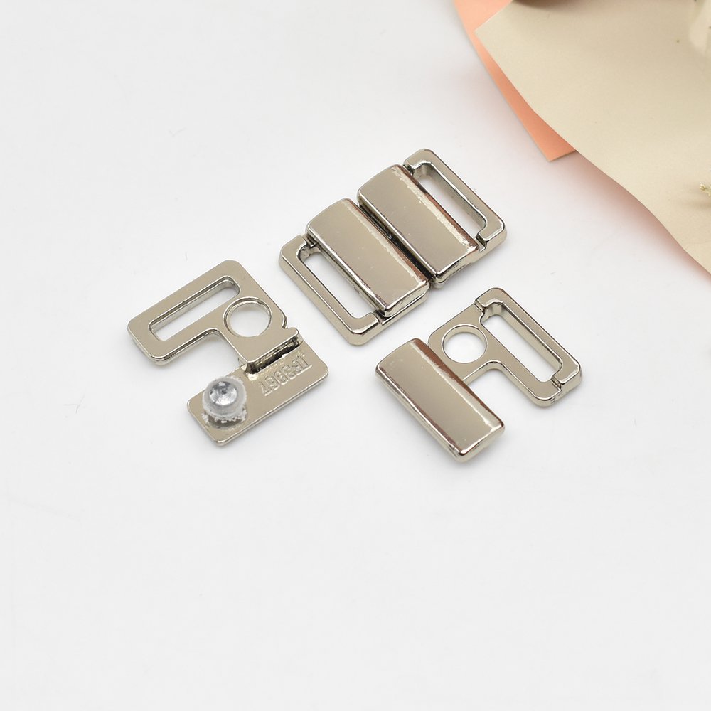 Hot selling Bra Bikini Alloy Swimsuit Fasteners left and right curverd metal buckle For Luxury Swimsuit/Straps Hook/underwear