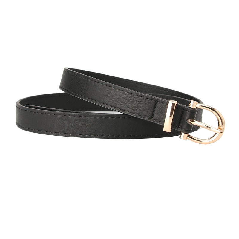 Hot Selling Ladies Leather Belts Student Jeans Decorative Thin Belt PU Material Business Style with Buckle Designer Accessories