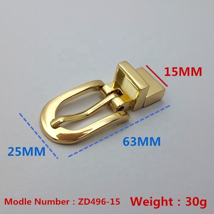 Zinc Alloy reversible Belt Buckle Factory Pin Belt Buckle golden 15mm decorative pin belt buckle for women