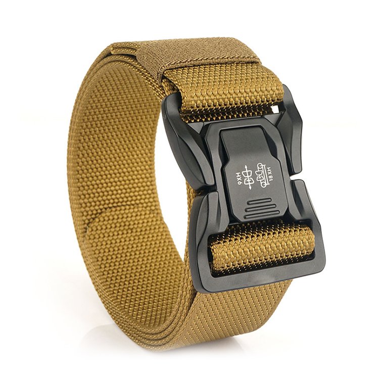 Tactical Belt Men's Nylon Fabric Belt Outdoor Quick Release Metal Buckle Belt for Hunting Hiking Sports Waistbelt