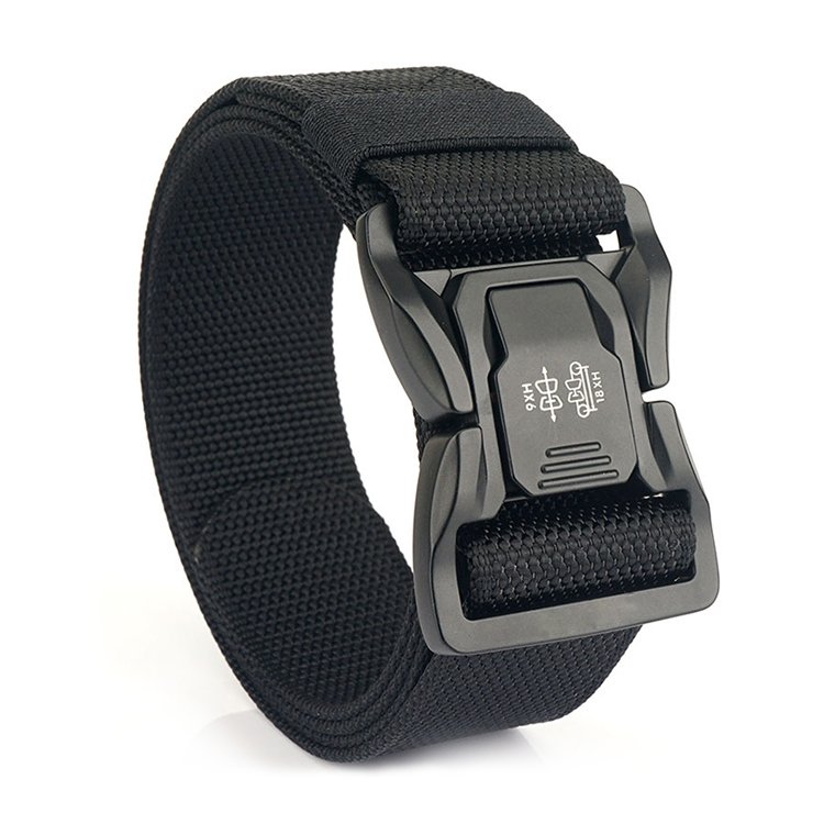 Tactical Belt Men's Nylon Fabric Belt Outdoor Quick Release Metal Buckle Belt for Hunting Hiking Sports Waistbelt
